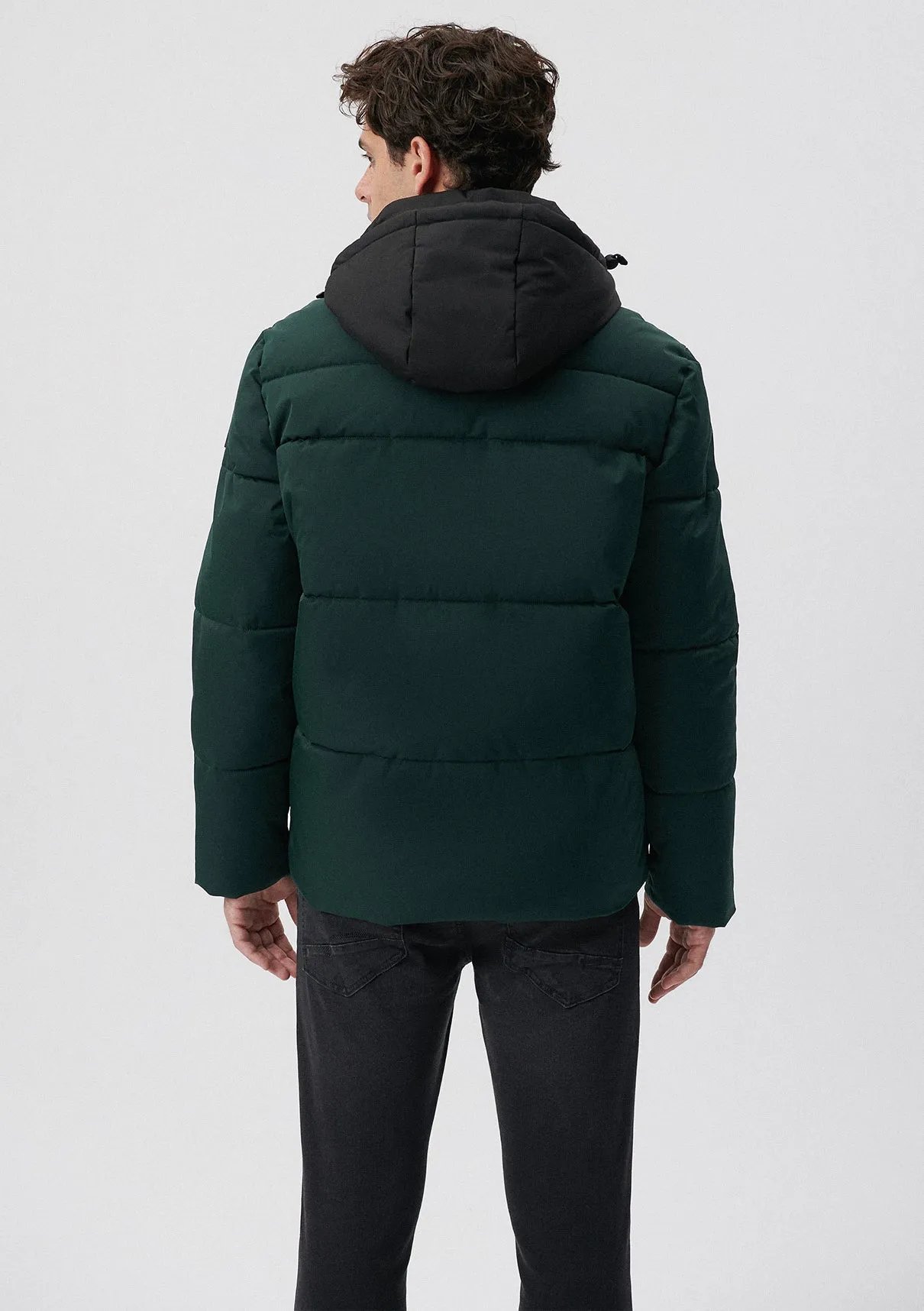 Hooded Green Puffer Jacket