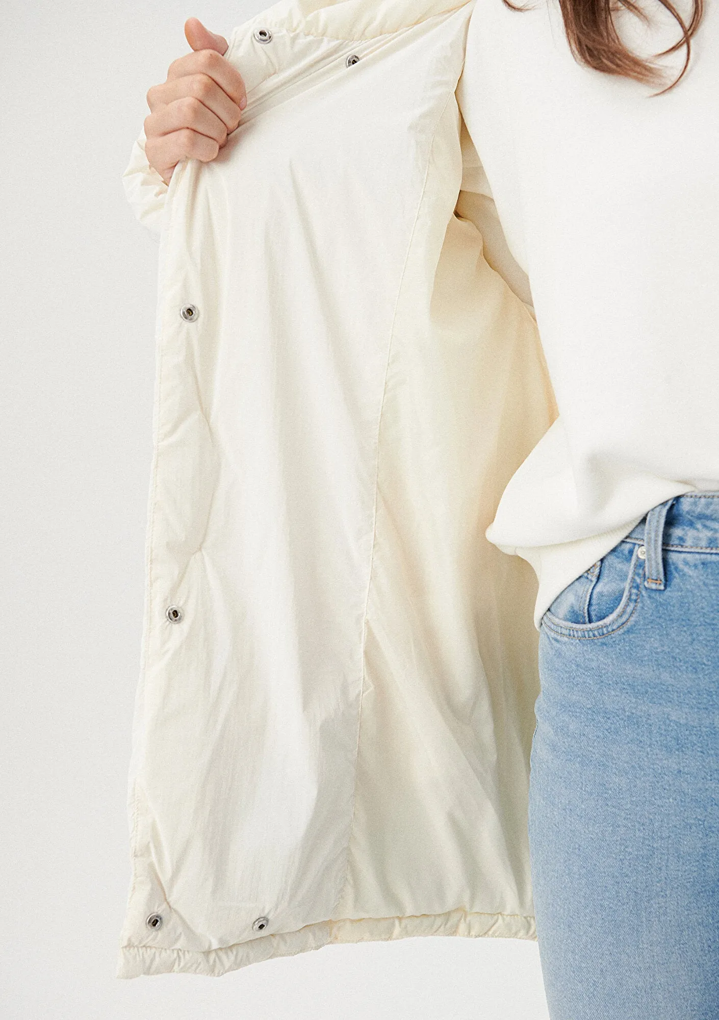 Hooded Quited White Puffer Jacket