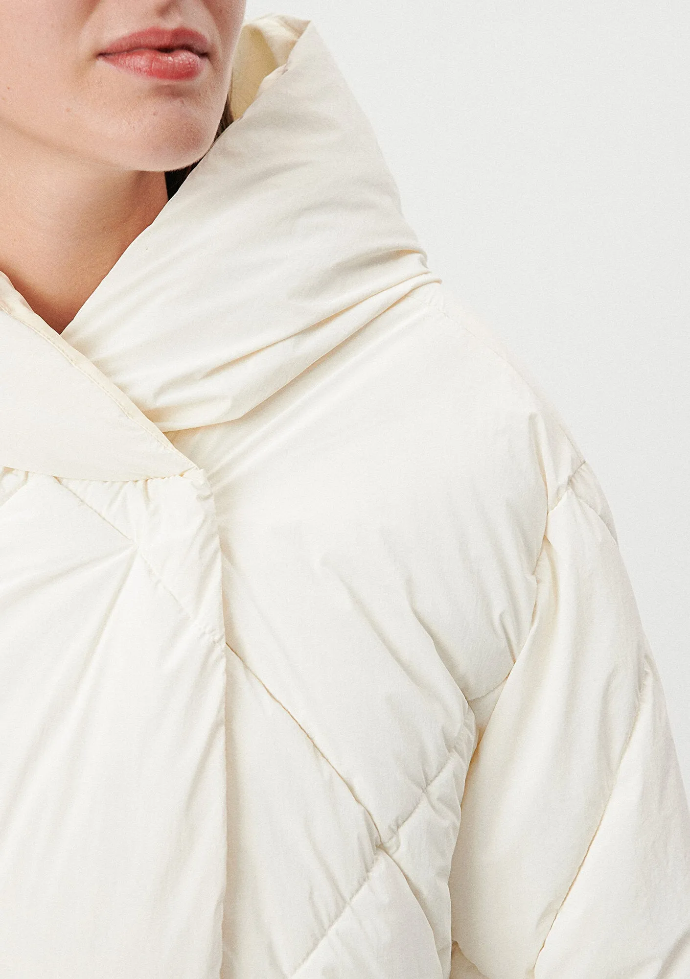 Hooded Quited White Puffer Jacket