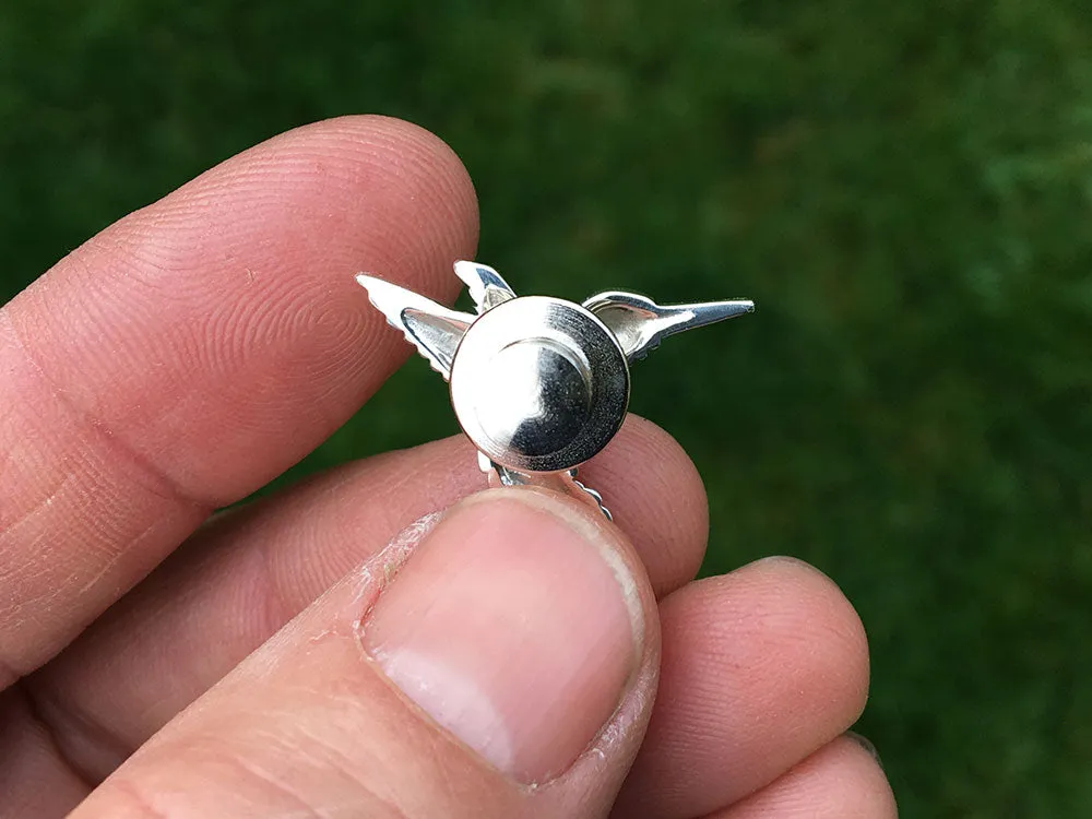 Hummingbird Lapel Pin or Hummingbird Brooch Sterling Silver
