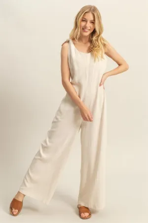 HYFVE Cutout Back Knotted Strap Wide Leg Jumpsuit