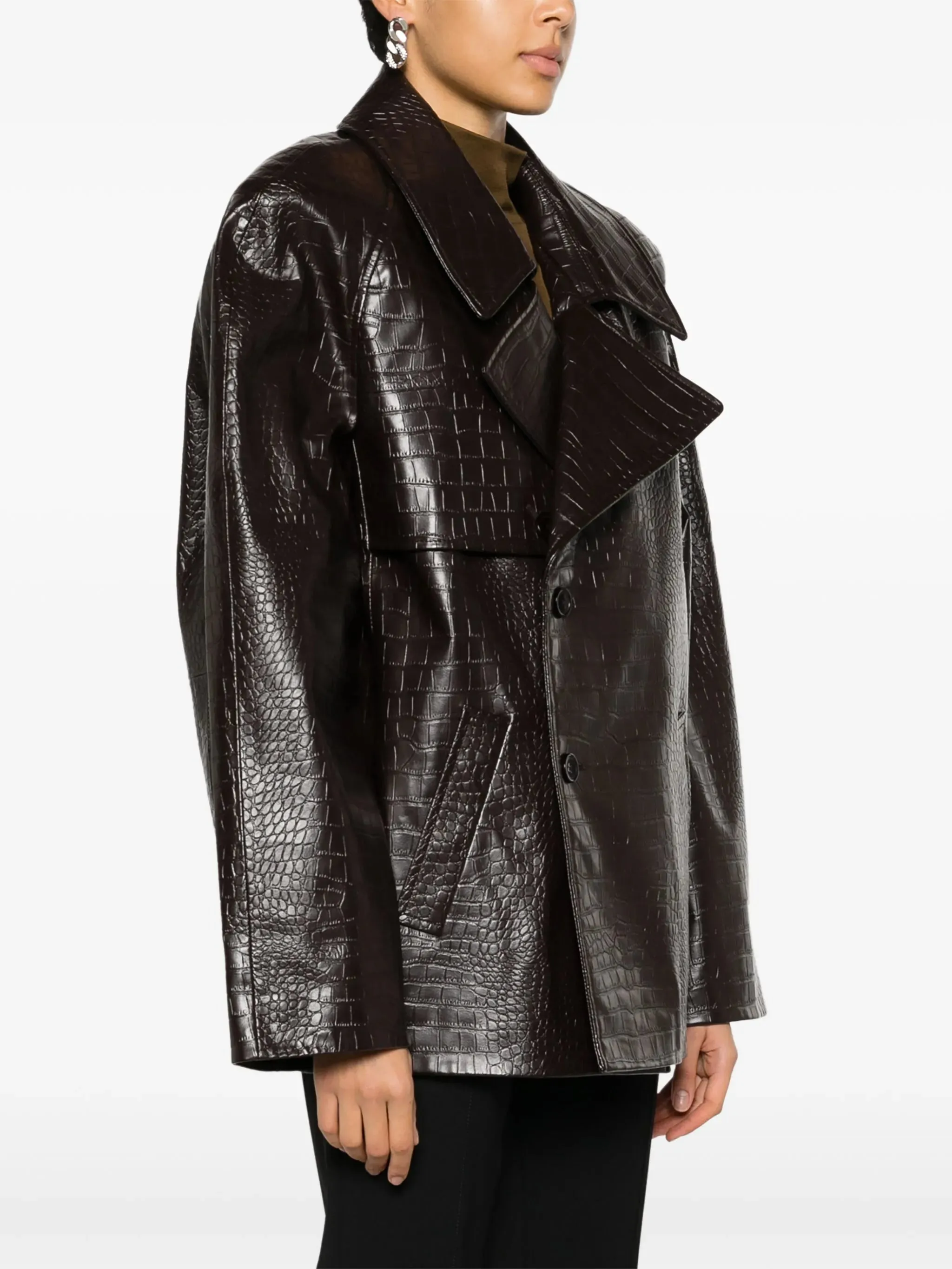 Jackie Optimized Anniversary sale coat crocodile-effect