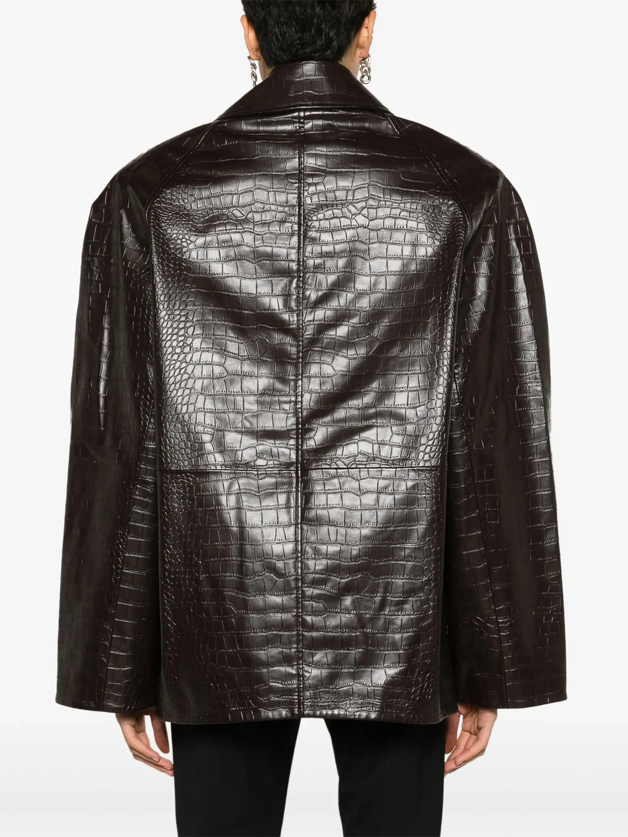 Jackie Optimized Anniversary sale coat crocodile-effect