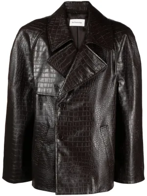 Jackie Optimized Anniversary sale coat crocodile-effect