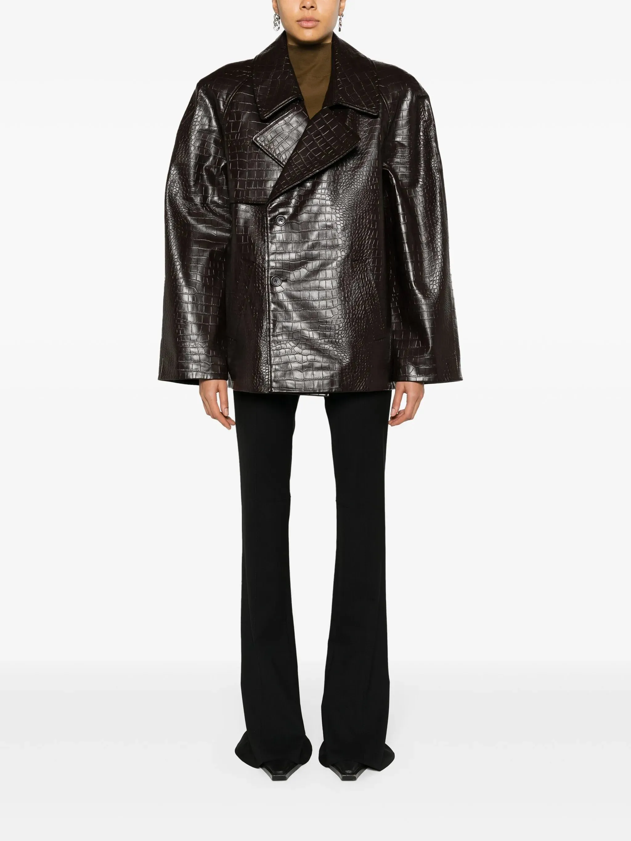 Jackie Optimized Anniversary sale coat crocodile-effect
