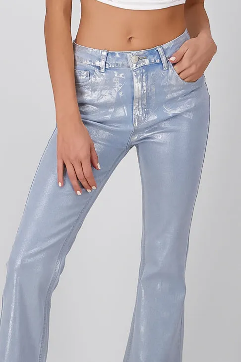 Jeans Flare Metalizados