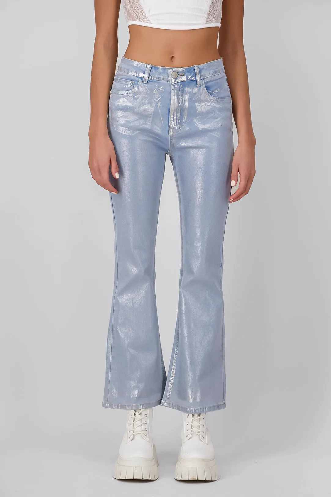 Jeans Flare Metalizados