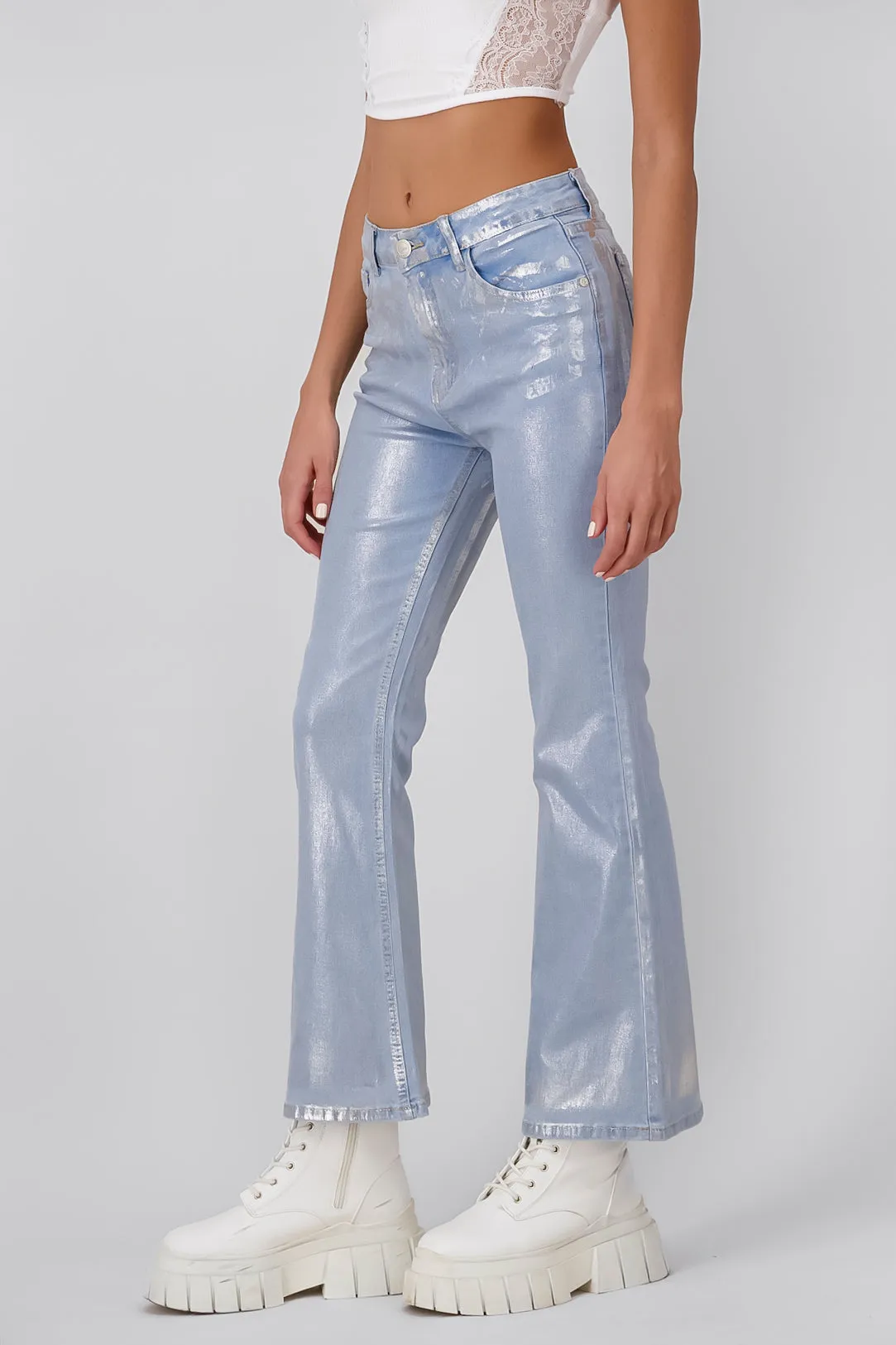 Jeans Flare Metalizados