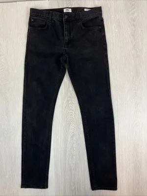 Just Jeans Mens Black Skinny Straight Denim Jeans Size 32