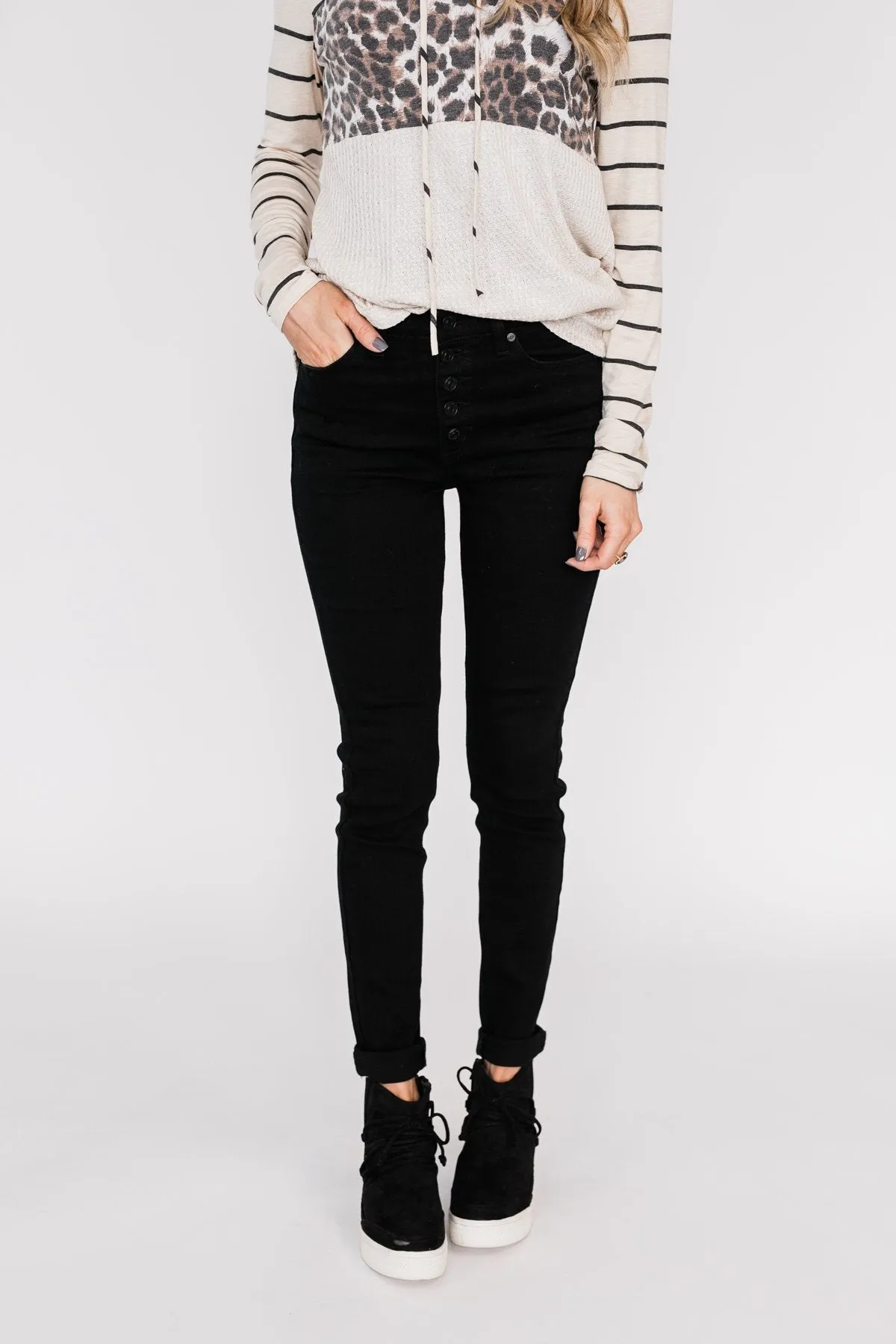 KanCan Button Fly Jeans- Hope Wash