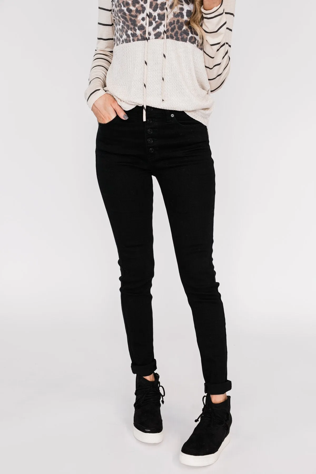 KanCan Button Fly Jeans- Hope Wash