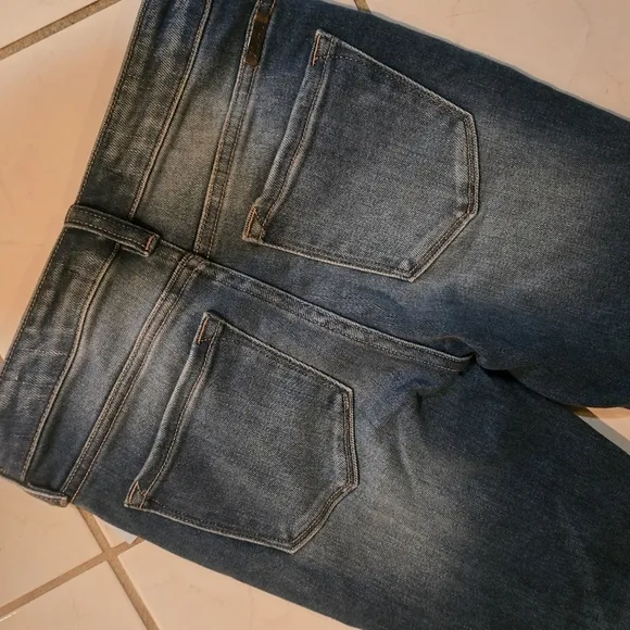 Kancan Skinny Jeans Denim Size 23 Cropped Frayed Cut Out at Ankles Slim Stretch