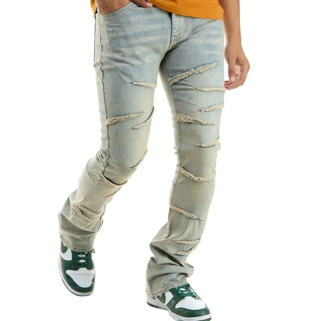 KDNK Raw Edged Skinny Flare Jeans