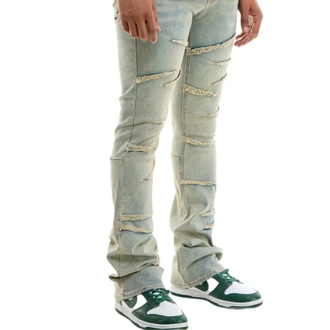 KDNK Raw Edged Skinny Flare Jeans