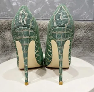 Kelly Checkered Print Heels