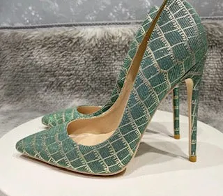 Kelly Checkered Print Heels