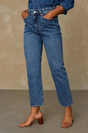 KINGS OF INDIGO Caroline Cropped Stretch eco xavier blue marble