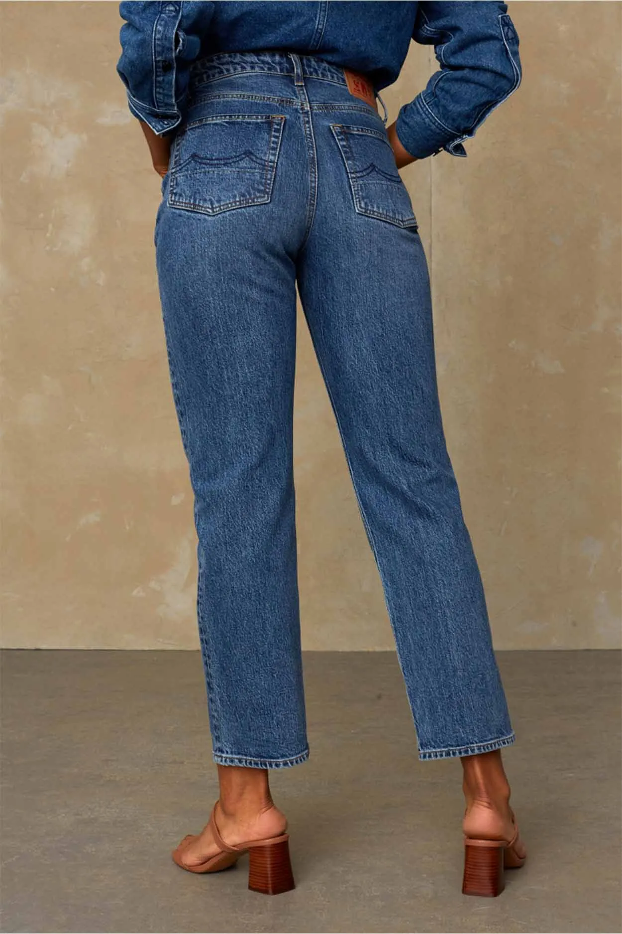 KINGS OF INDIGO Caroline Cropped Stretch eco xavier blue marble