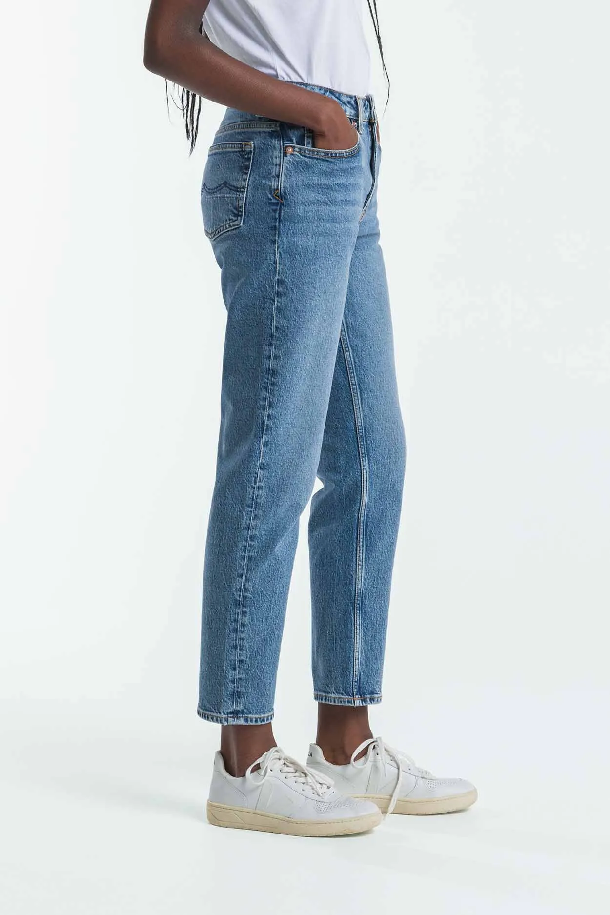 KINGS OF INDIGO Caroline Cropped Stretch eco xavier blue marble