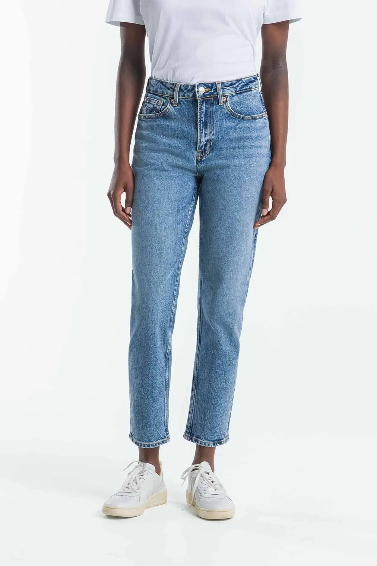 KINGS OF INDIGO Caroline Cropped Stretch eco xavier blue marble