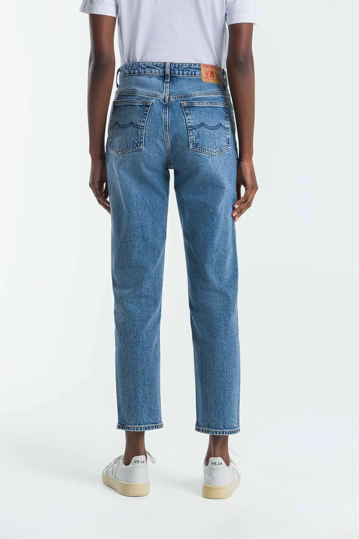 KINGS OF INDIGO Caroline Cropped Stretch eco xavier blue marble
