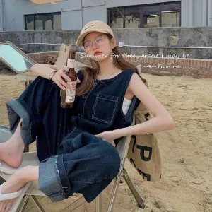 Korean Jumpsuits Sleeveless Jeans
