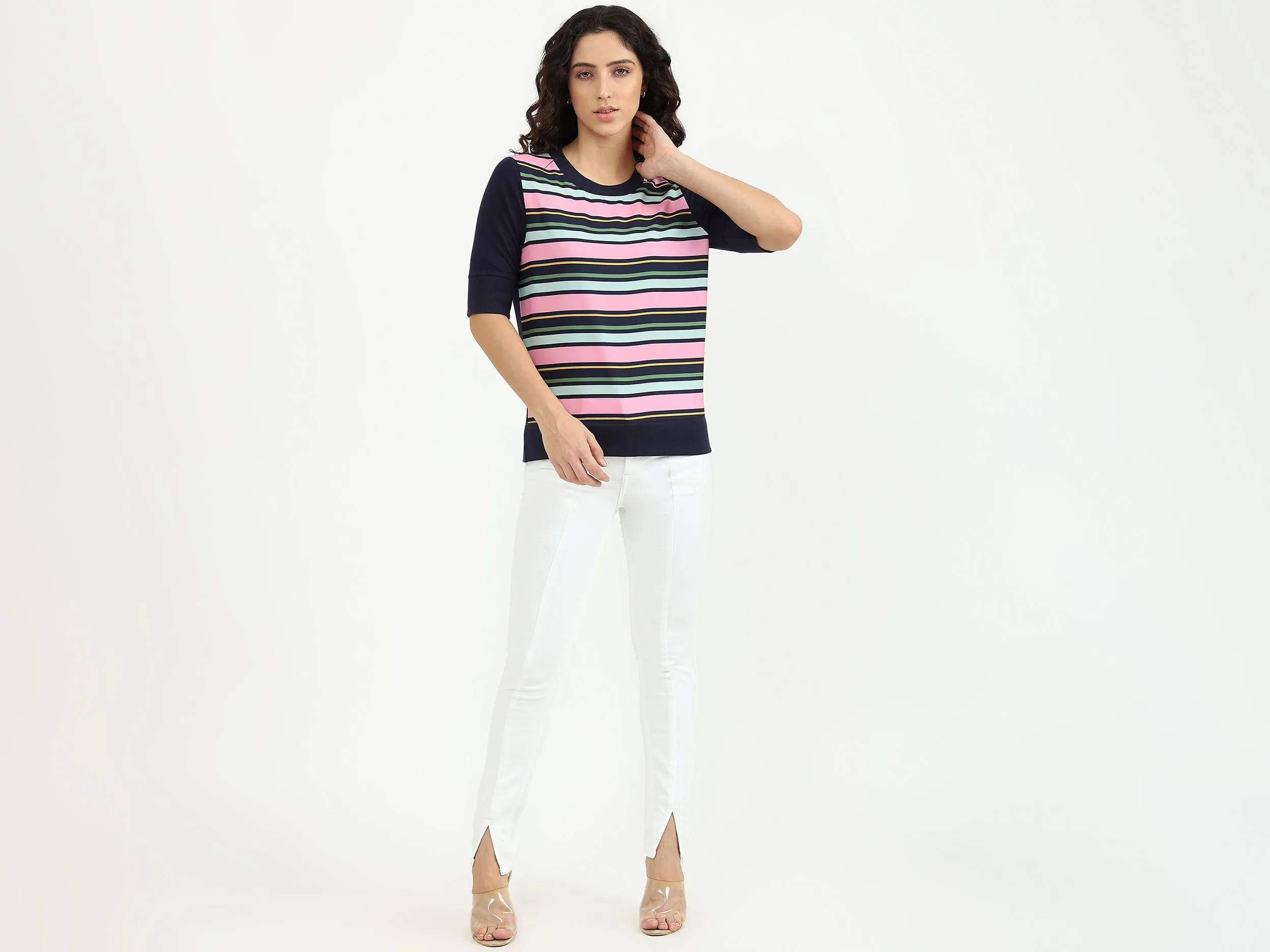 Ladies Round Neck Printed T-Shirt