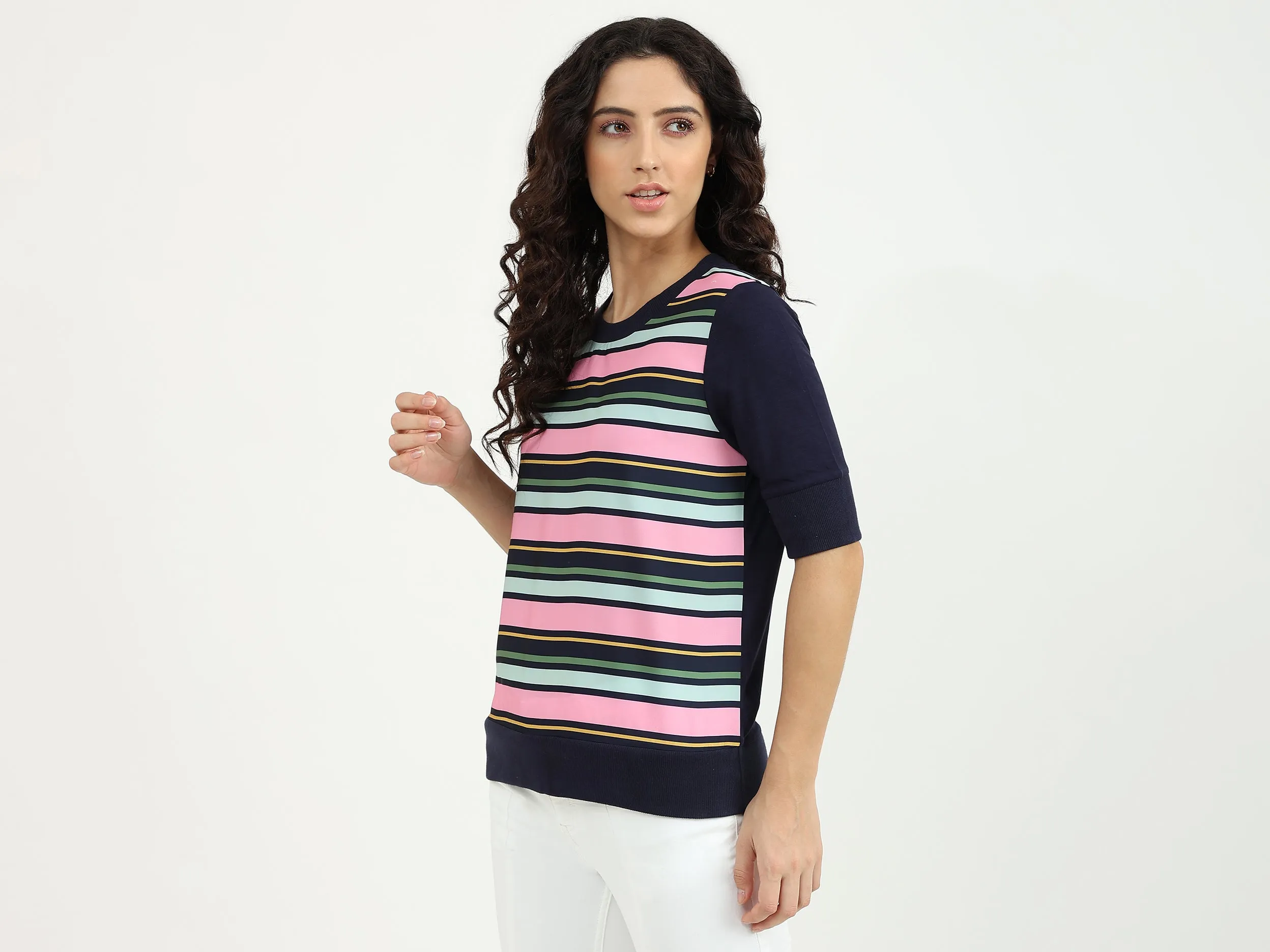 Ladies Round Neck Printed T-Shirt