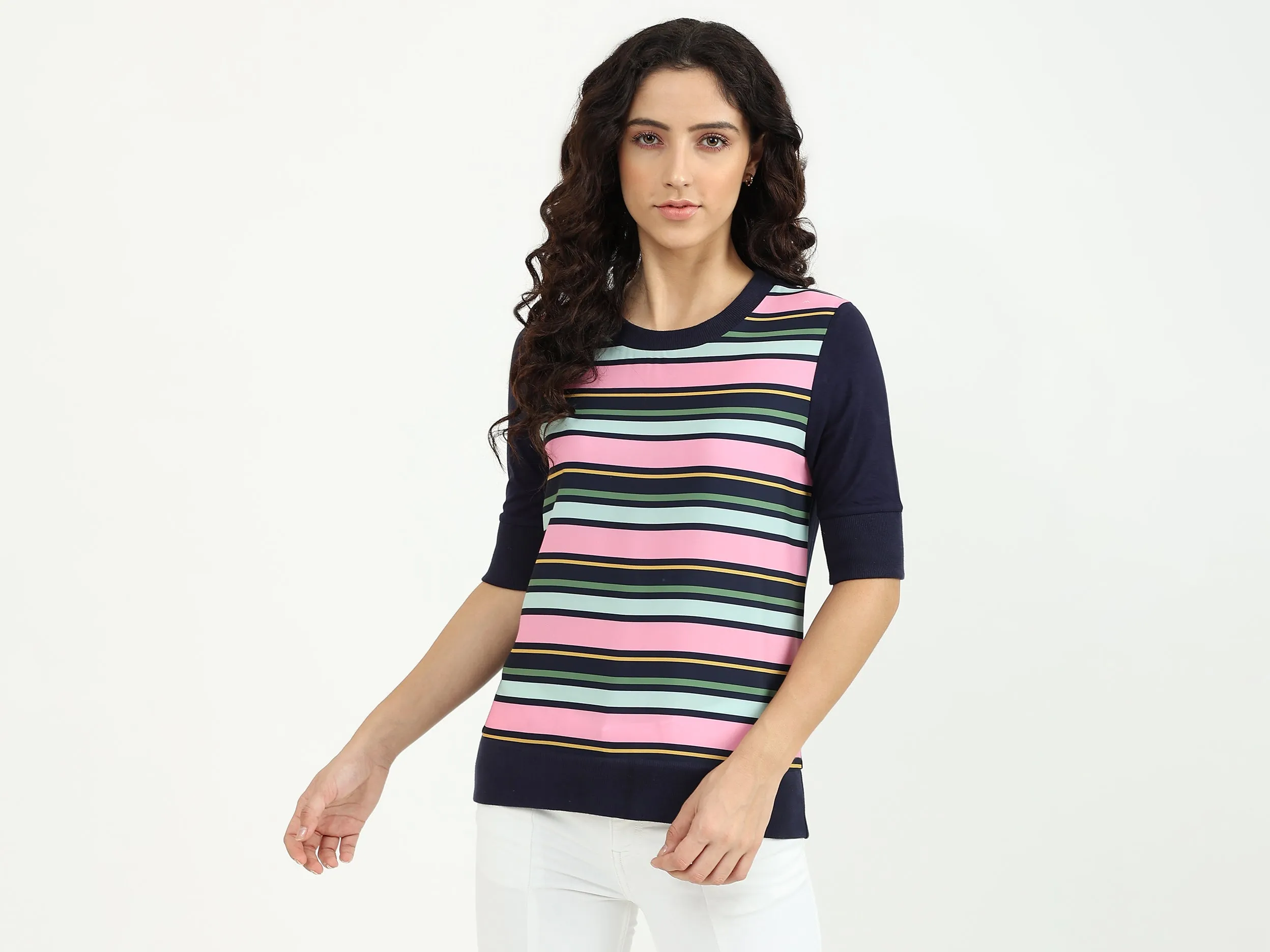 Ladies Round Neck Printed T-Shirt