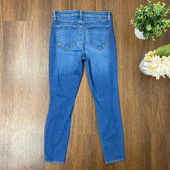 L'agence Distressed Margot High-Rise Light Breeze Cropped Skinny Jeans 28/6