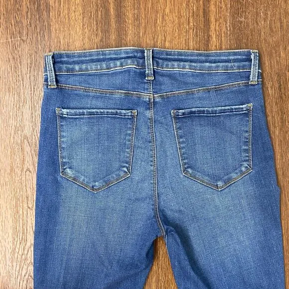 L'agence Distressed Margot High-Rise Light Breeze Cropped Skinny Jeans 28/6