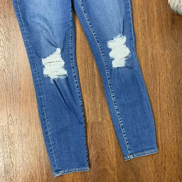 L'agence Distressed Margot High-Rise Light Breeze Cropped Skinny Jeans 28/6