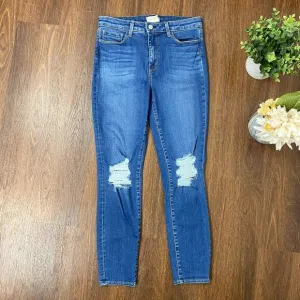 L'agence Distressed Margot High-Rise Light Breeze Cropped Skinny Jeans 28/6
