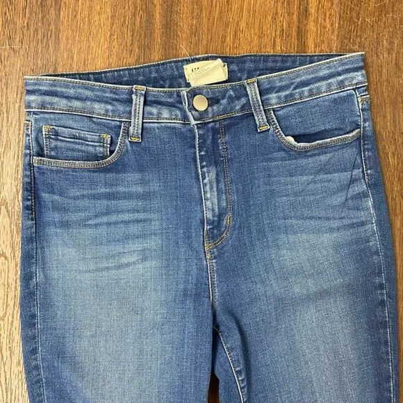 L'agence Distressed Margot High-Rise Light Breeze Cropped Skinny Jeans 28/6