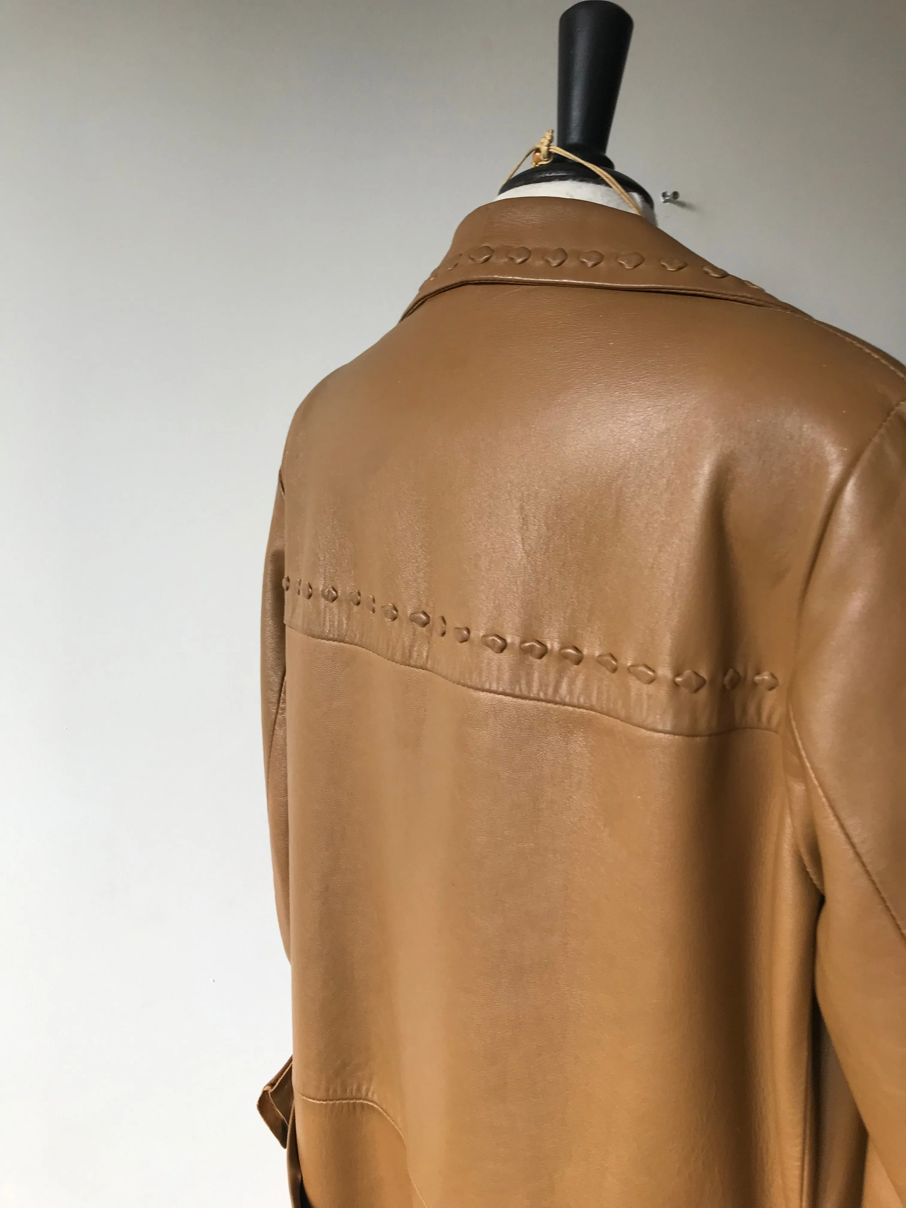 Lamb leather vintage coat