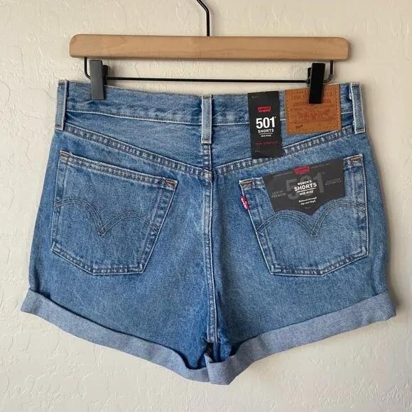 Levi’s 501 distressed jeans shorts NWT 25