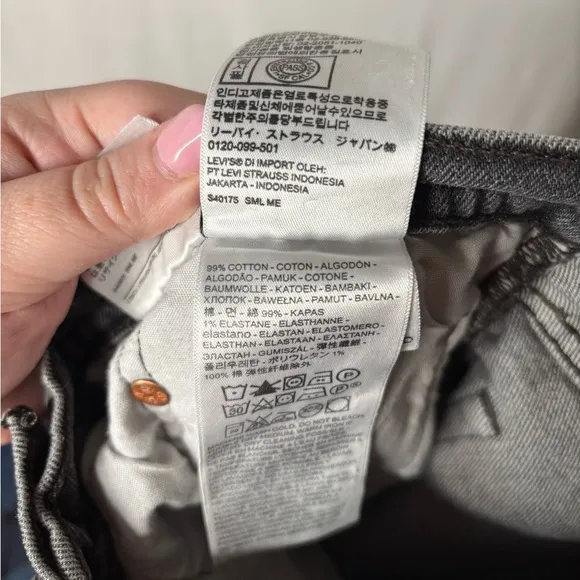 Levi’s 501 Skinny in Coal Black size 26