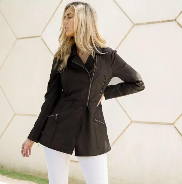 Lidiya Leather Trench | Hot Pink