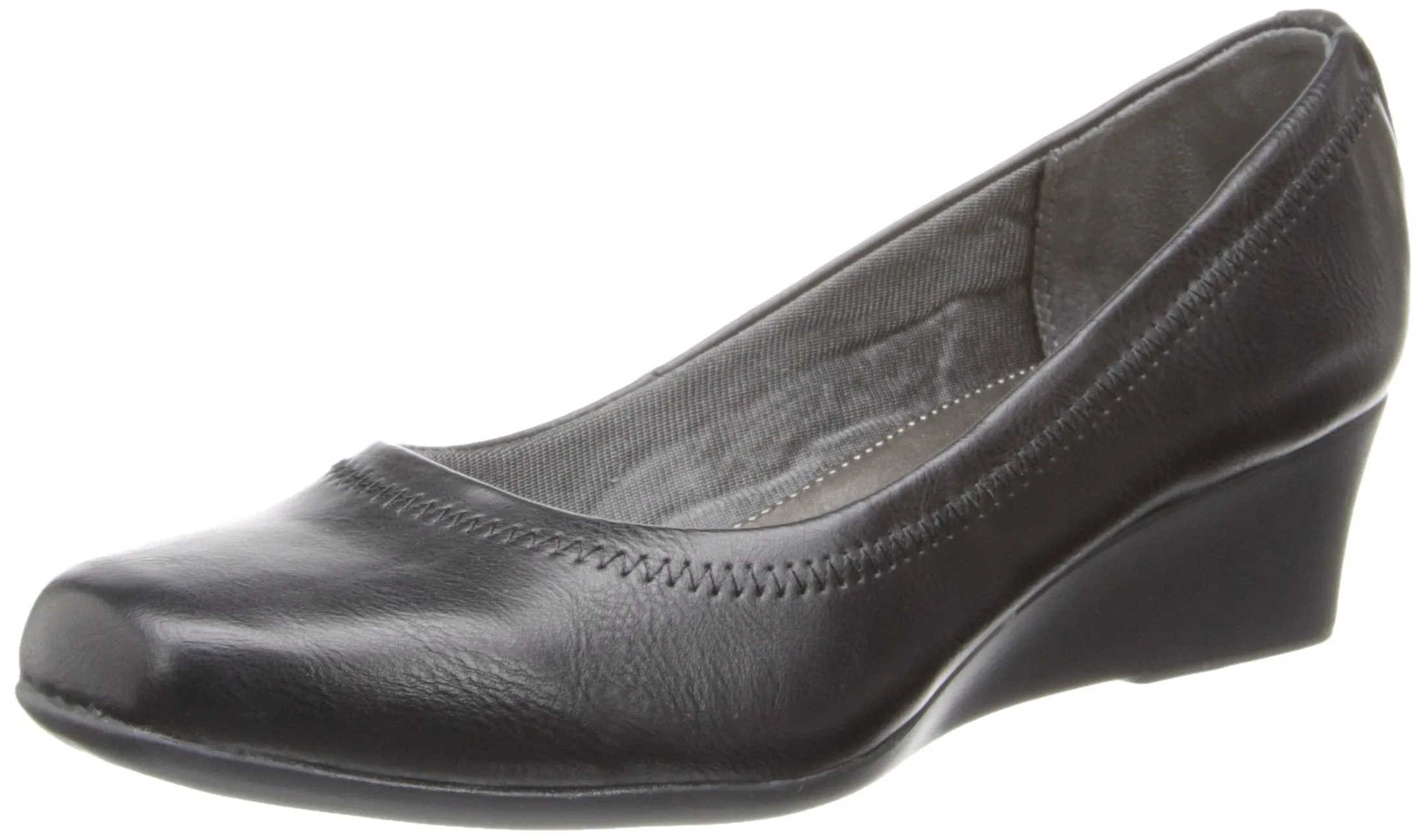 LifeStride Women's Groovy Wedge Pump, Black, 9 W US