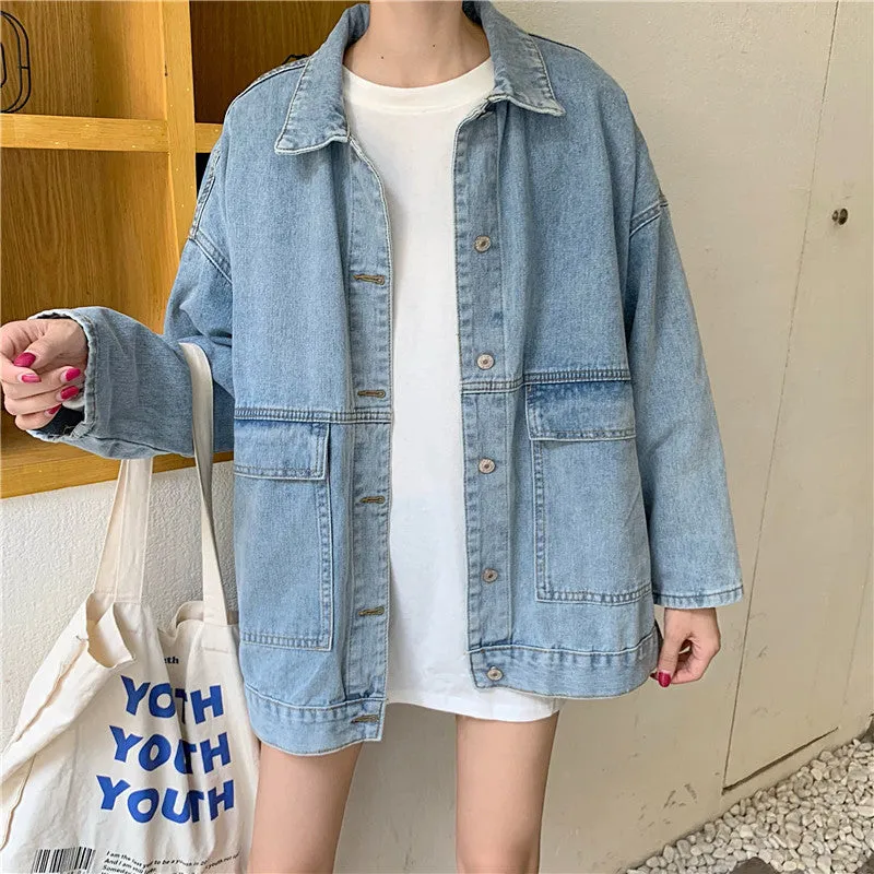 Long Sleeve Double Pocket Denim Jeans Jacket