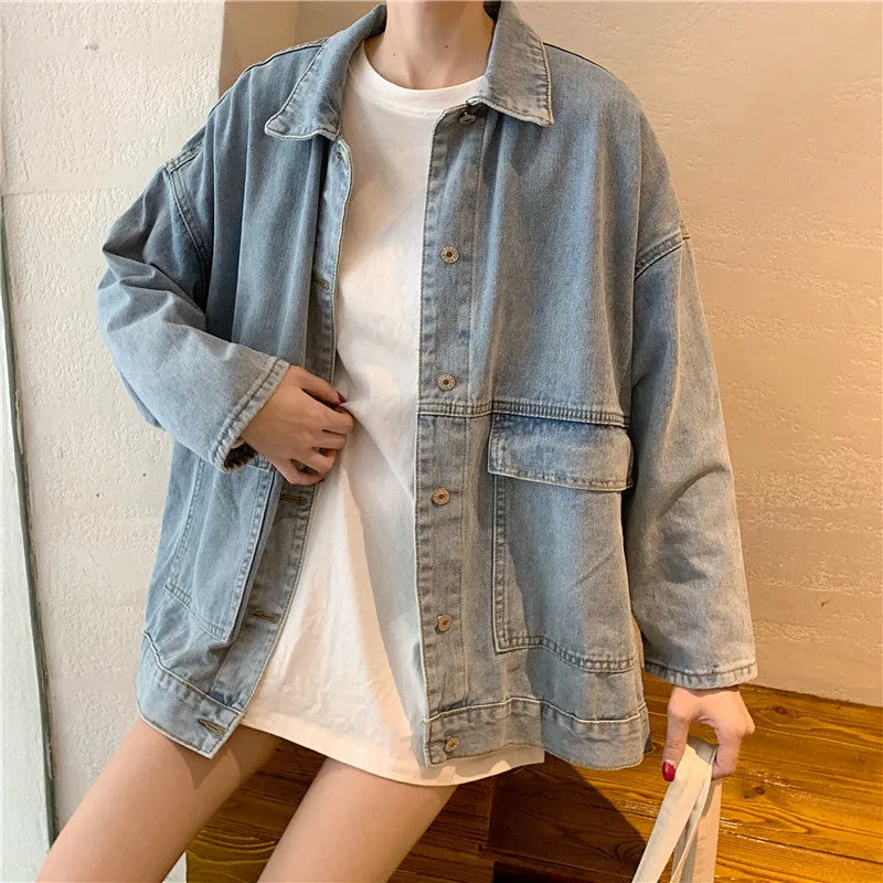 Long Sleeve Double Pocket Denim Jeans Jacket
