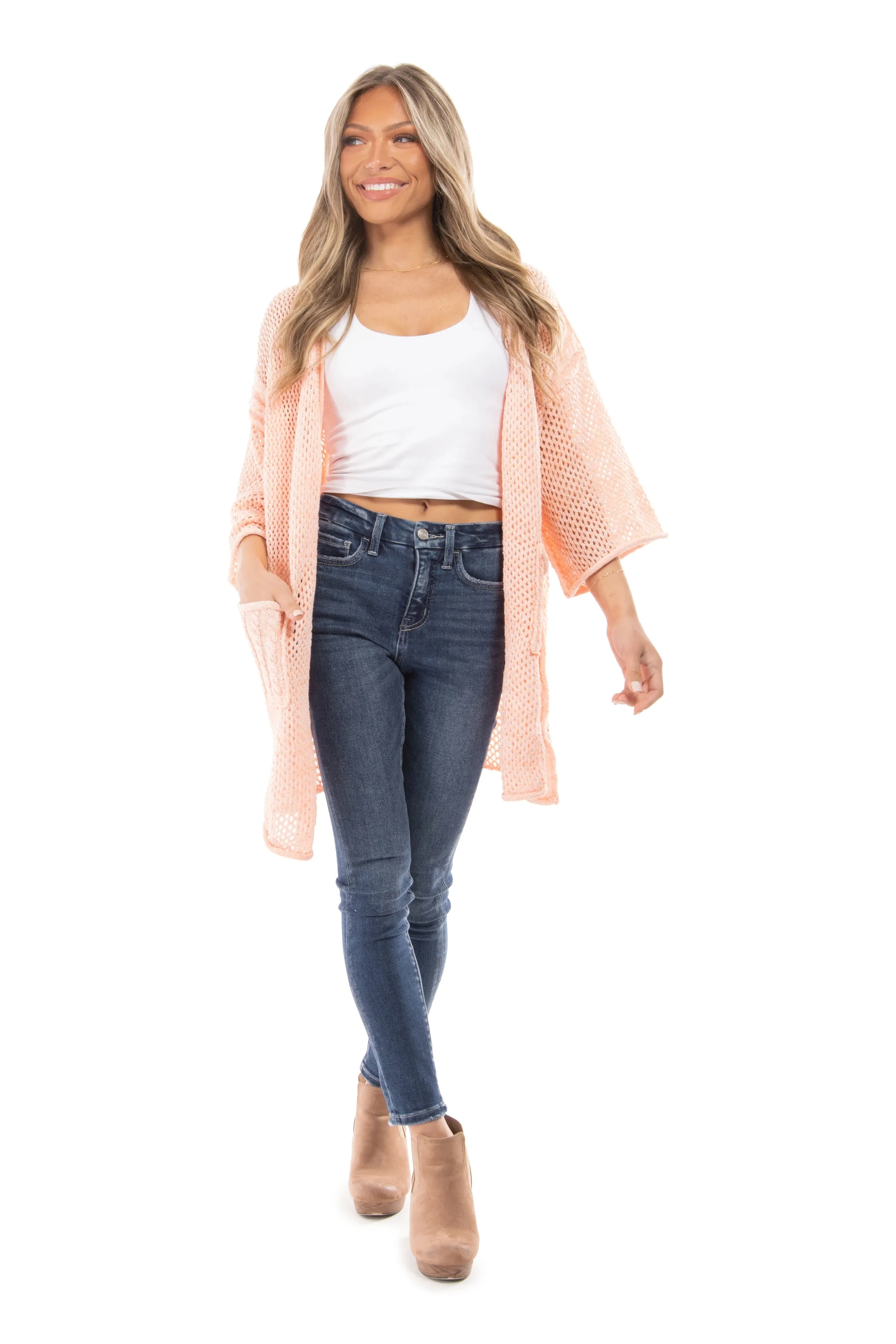 Look For The Rainbow Women's Open Knit Layering Cardigan * Final Sale*