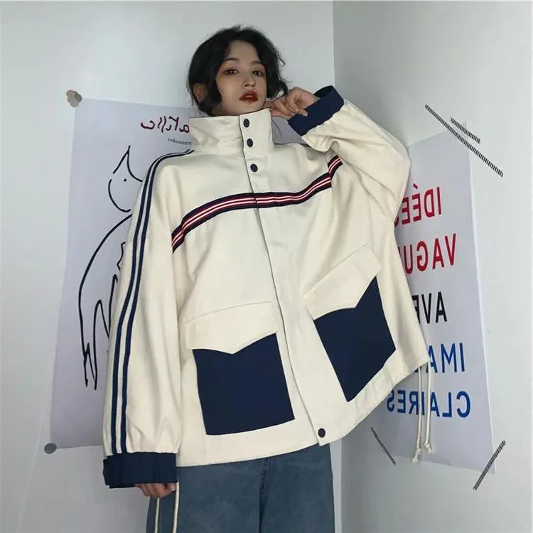Loose Turn Down Collar Retro Jackets
