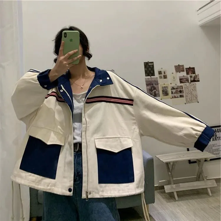 Loose Turn Down Collar Retro Jackets