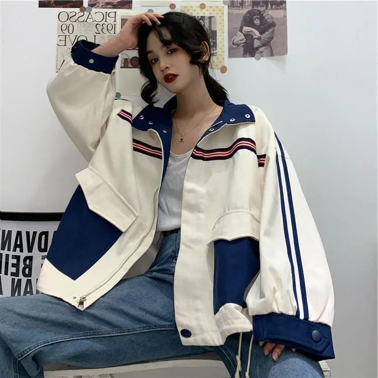 Loose Turn Down Collar Retro Jackets