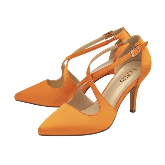 Lotus "Willow" Orange Satin Court Shoe