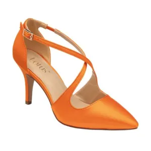 Lotus "Willow" Orange Satin Court Shoe