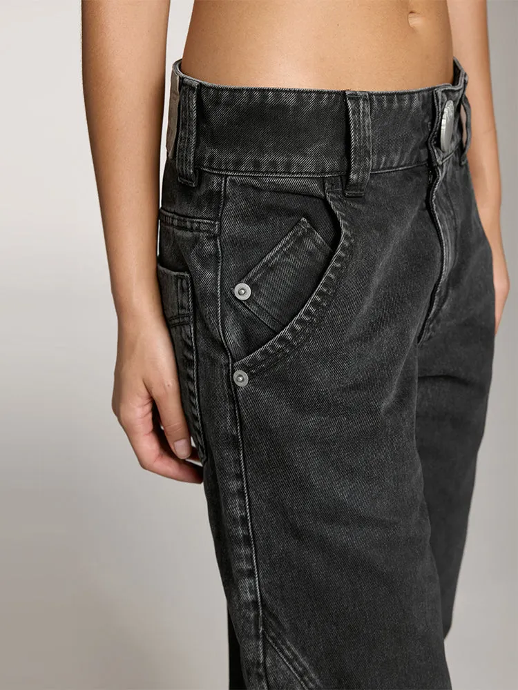 Low-Rise Black Jeans
