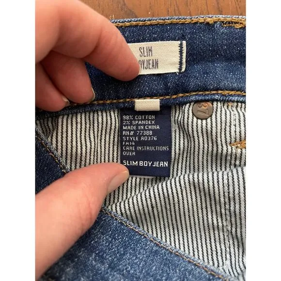 Madewell Distressed Womens Jeans Slim Boyjean Size 26 Stretch Medium Wash