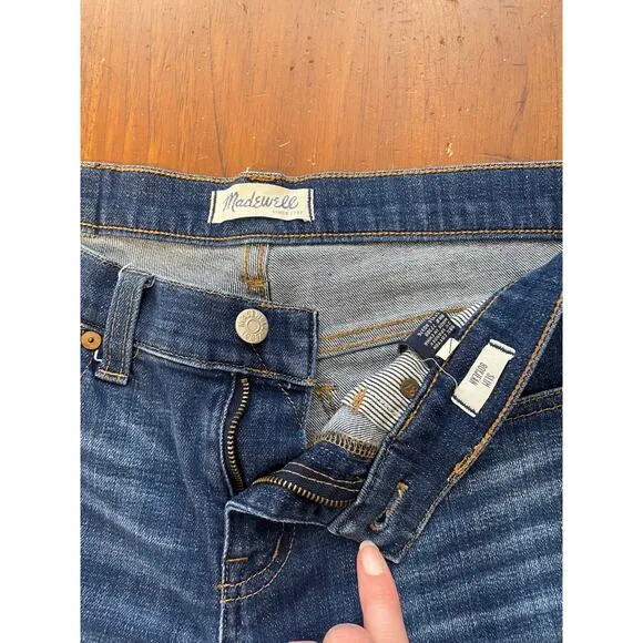Madewell Distressed Womens Jeans Slim Boyjean Size 26 Stretch Medium Wash